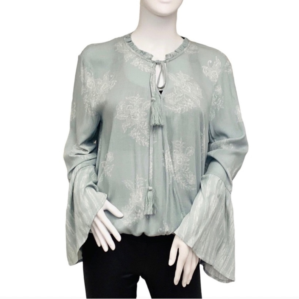 Sandy and Sid Mint Flowy Blouse
